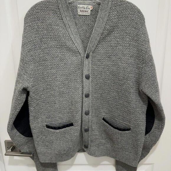 Other - Vintage 50s Cardigan Kodel Polyester Quality Line By Arena Kurt Cobain Grey